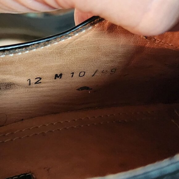 Bass Vintage Black Leather Made In Italy Single Monk Strap Dress Shoes Size 12M - Picture 9 of 9